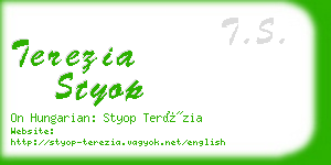 terezia styop business card